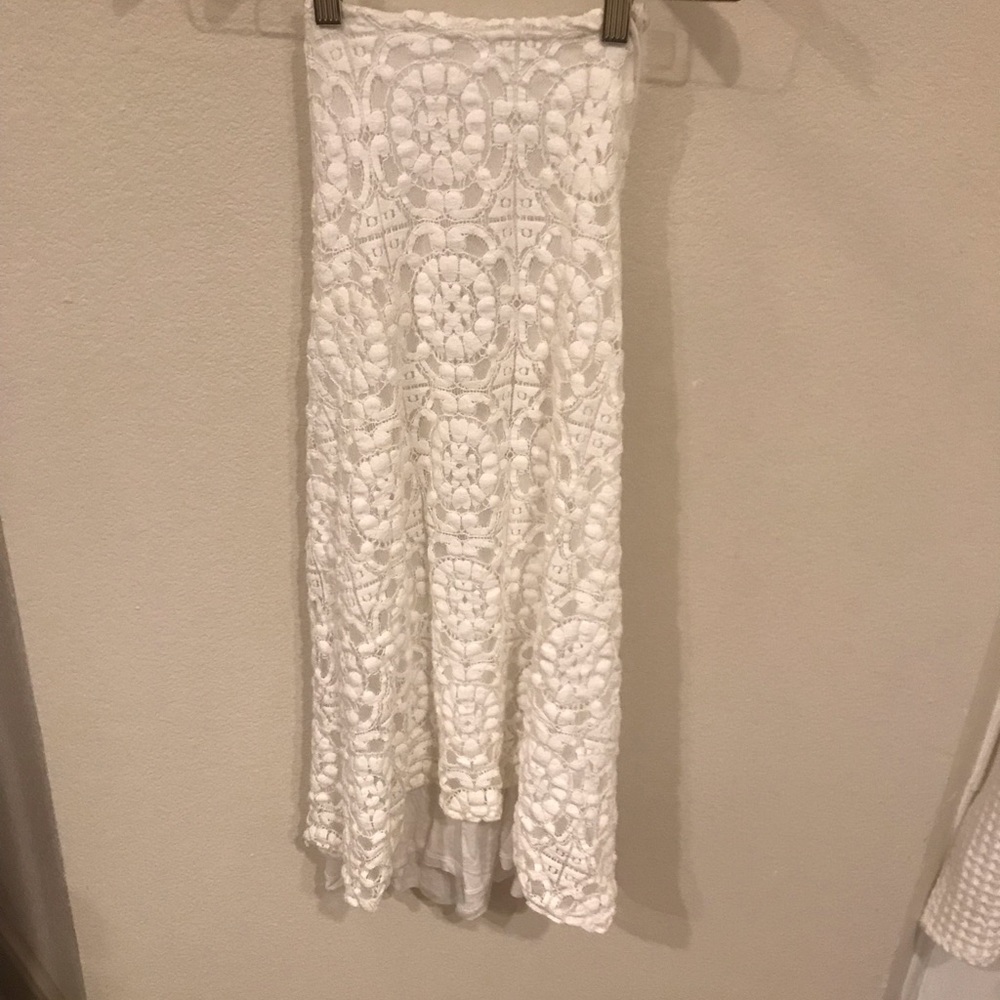 Zara Collection White Lace Low Back Halter Dress